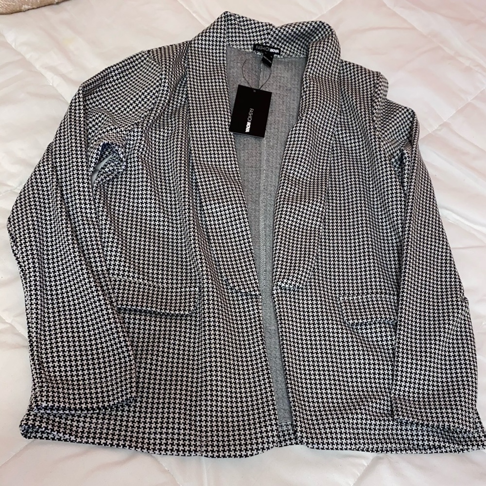 Houndstooth 2 piece blazer and skirt set